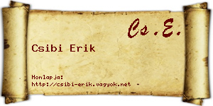 Csibi Erik névjegykártya