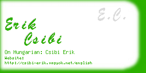 erik csibi business card